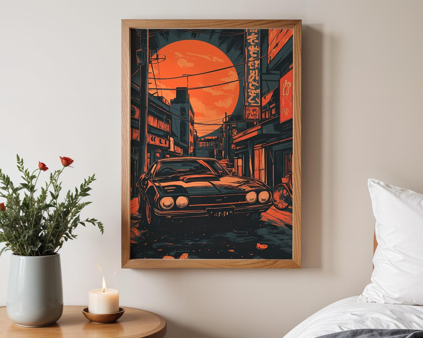 Japanese Wall Art | Cyberpunk Japanese Car Poster