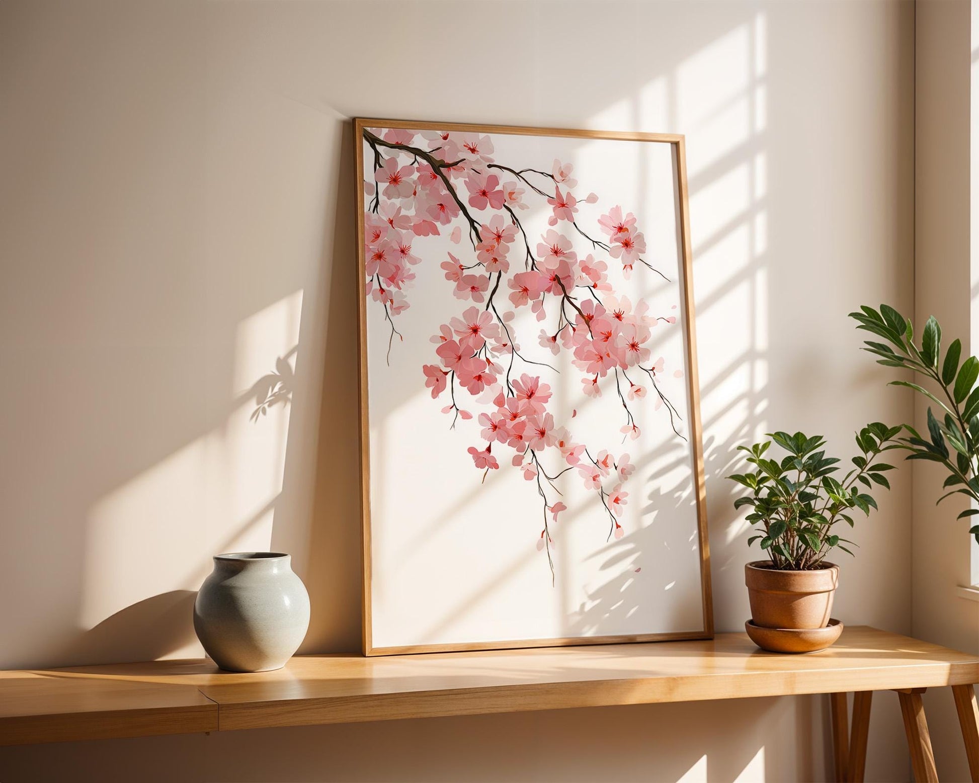 Japanese Wall Art | Retro Floral Sakura Decor