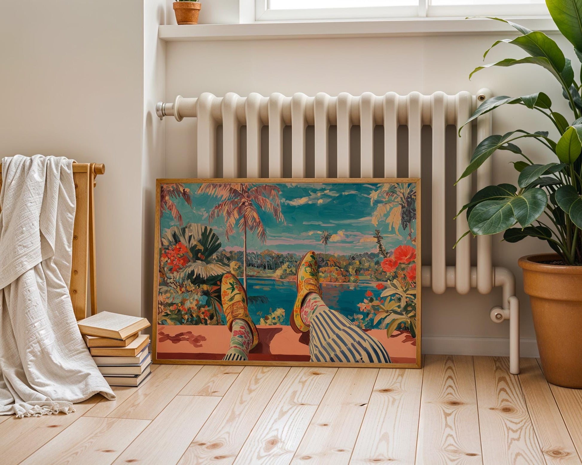 Bathroom Wall Art | Abstract Boho Floral Wall Decor