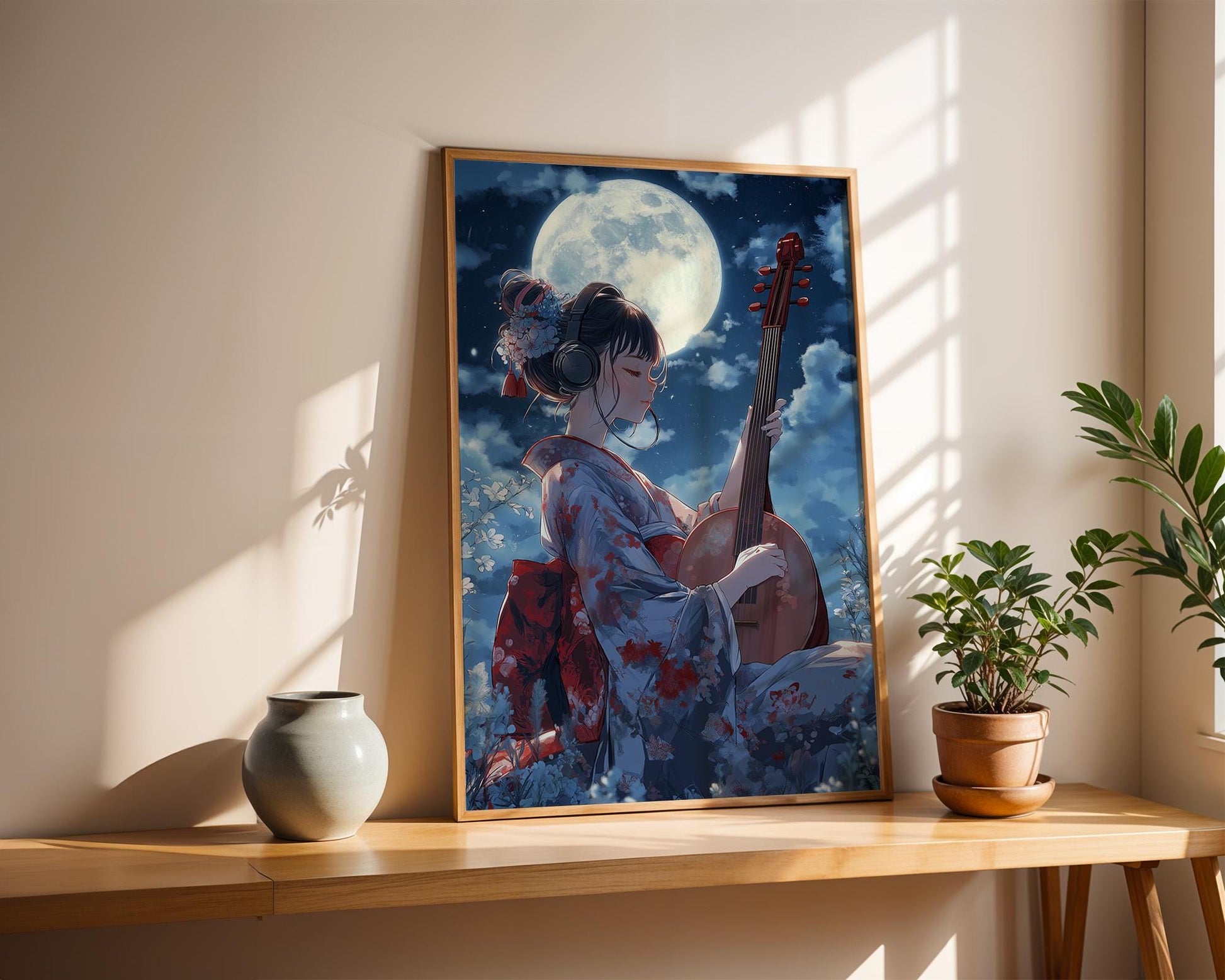 Japanese Wall Art | Anime Girl Guitar Art Print