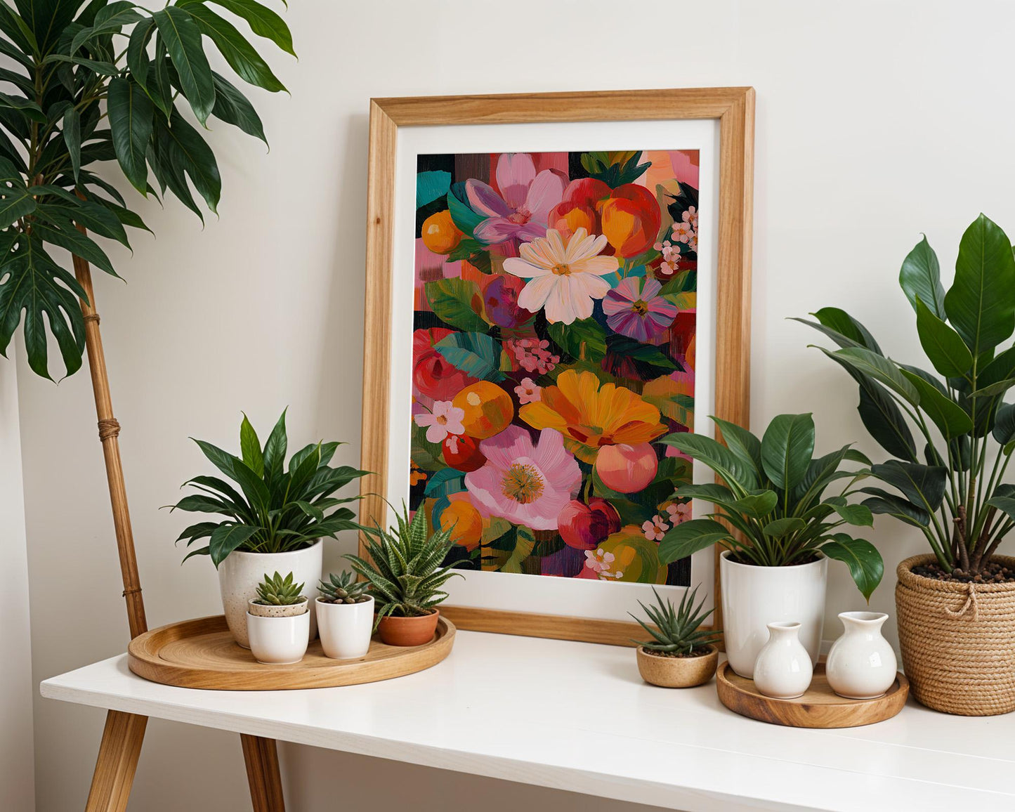 Maximalist Abstract Wall Art | Vibrant Floral Print
