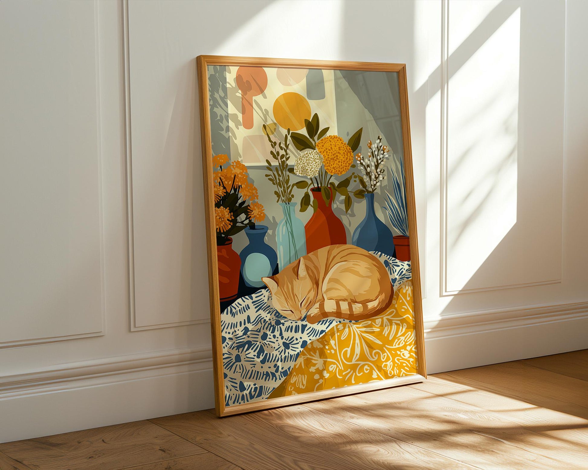 Abstract Retro Wall Art | Maximalist Floral Botanical Animal Poster