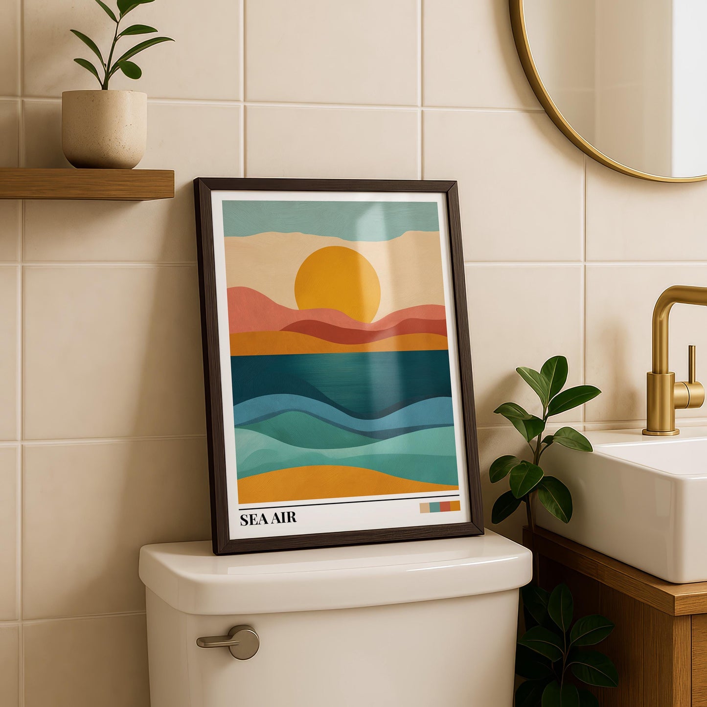 Bathroom Wall Art | Abstract Dopamine Decor