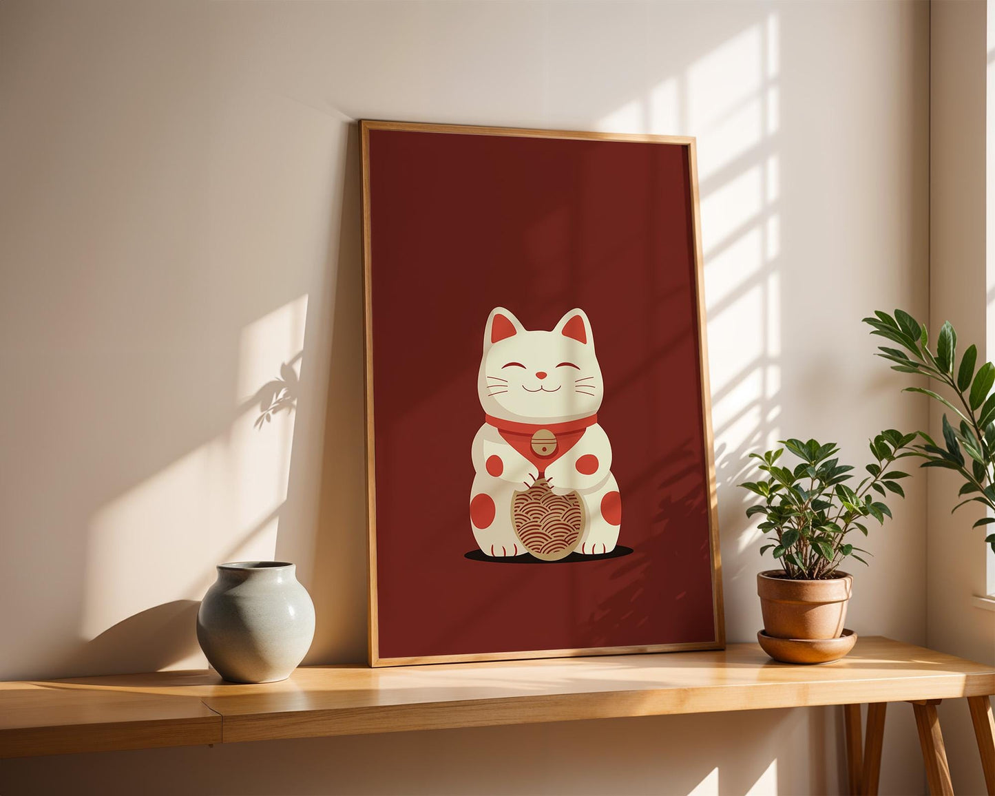 Japanese Wall Art | Maneki Neko Lucky Cat