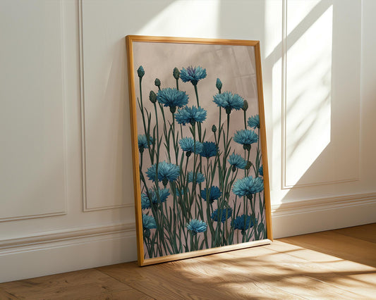 Flower Wall Decor | Vintage Cornflower Print