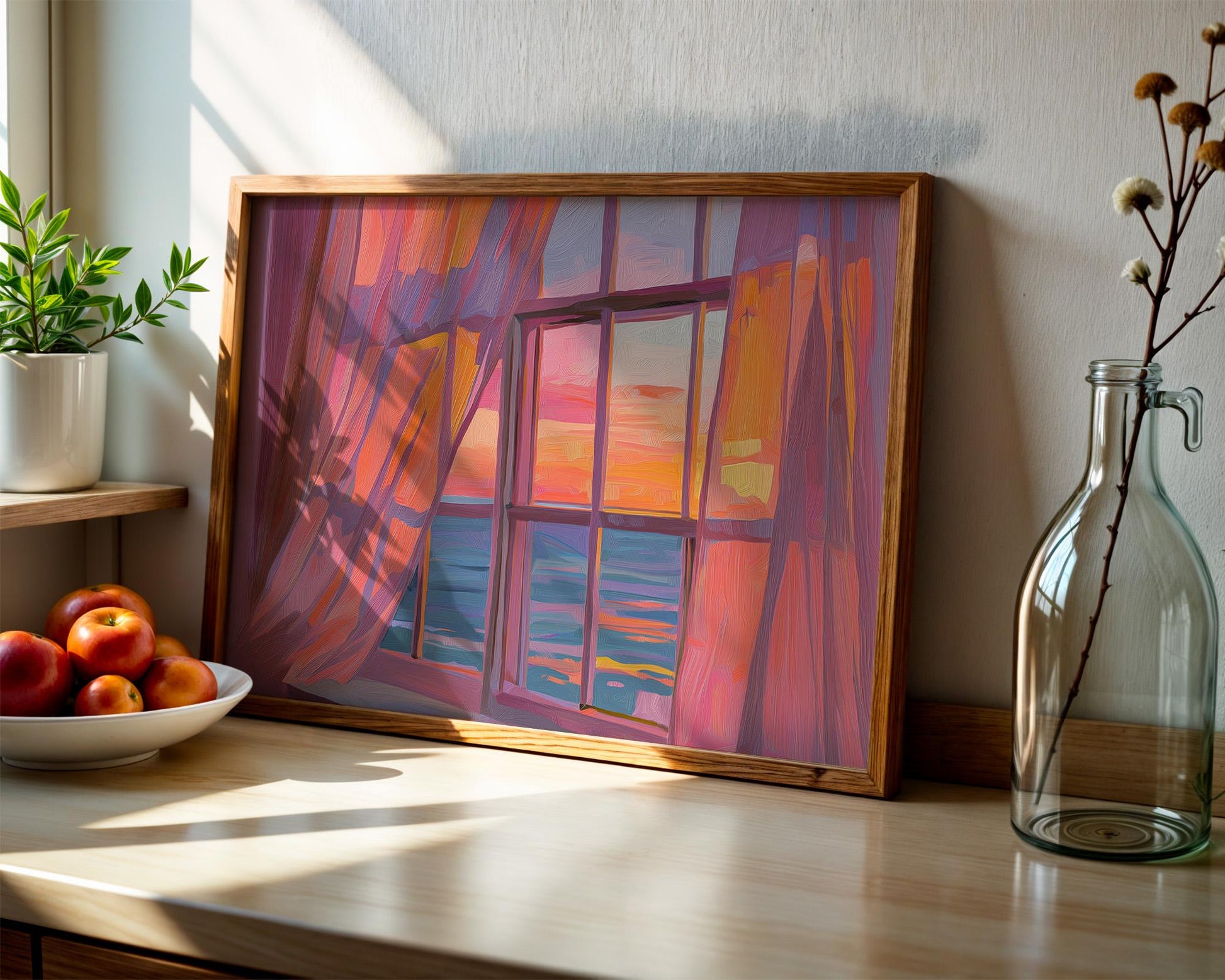 Dopamine Decor | Colourful Ocean Window View Print