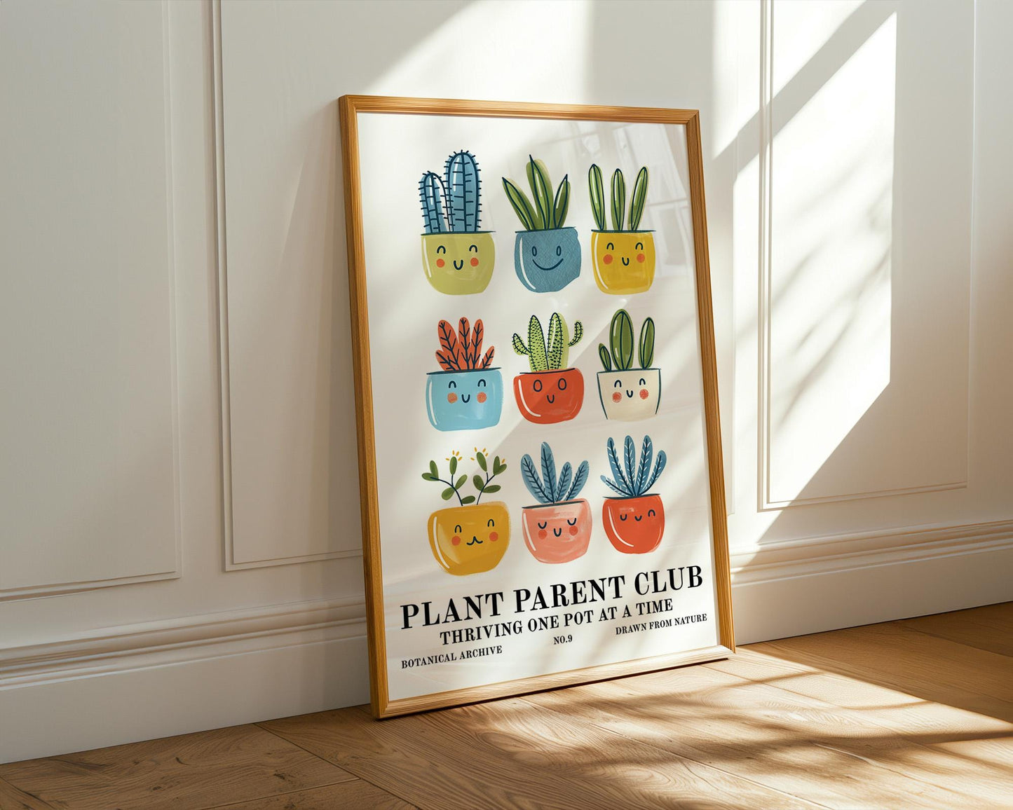 Flower Wall Decor | Smiling Plant Pot Print
