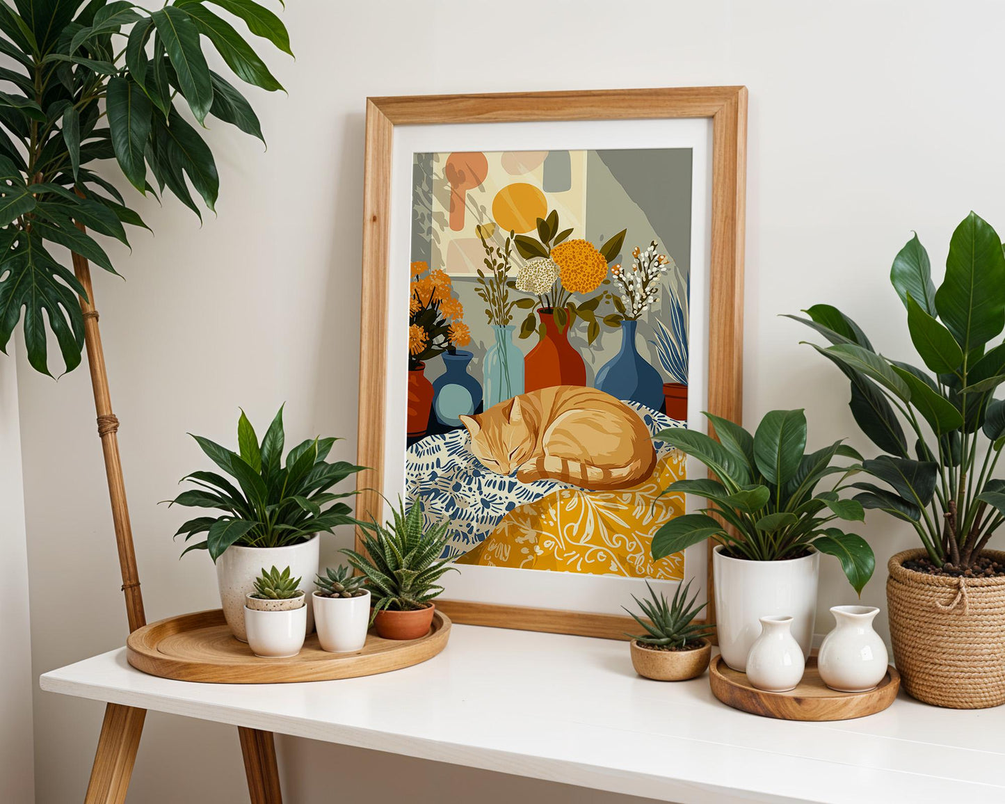 Abstract Retro Wall Art | Maximalist Floral Botanical Animal Poster