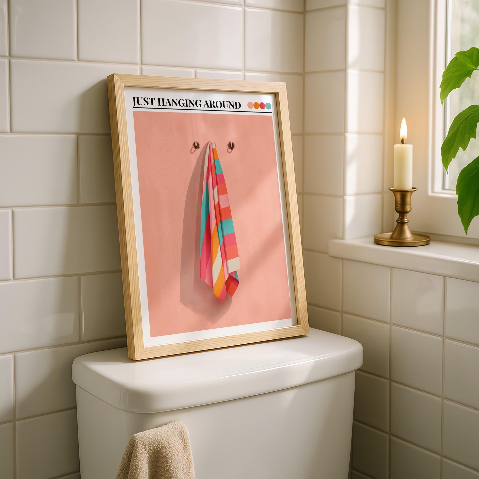 Bathroom Wall Art | Beach Towel Bathroom Art