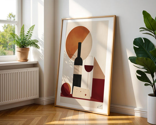 Kitchen Wall Art | Wine and Cheese Art