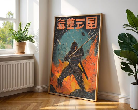 Japanese Wall Art | Vintage Samurai Poster