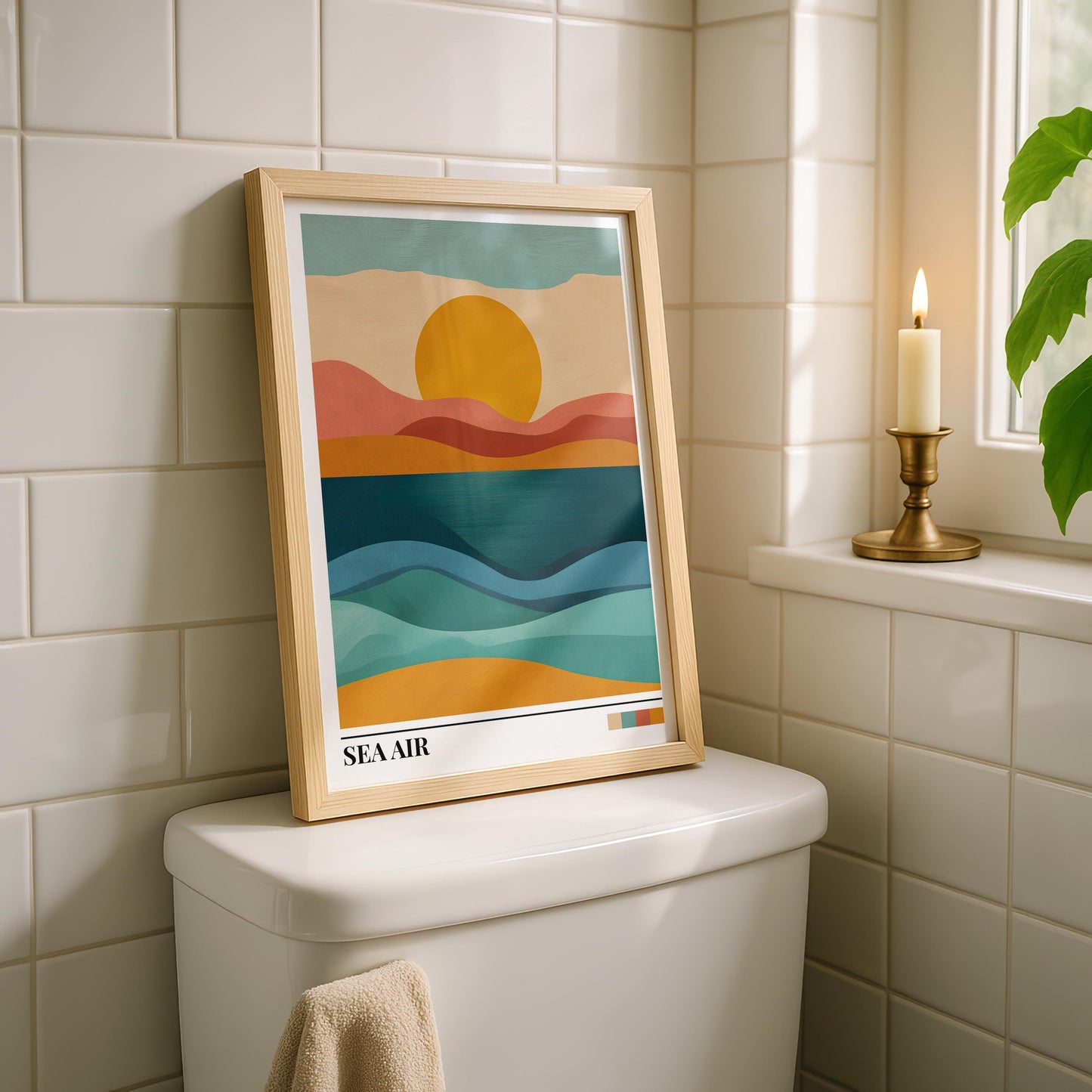 Bathroom Wall Art | Abstract Dopamine Decor