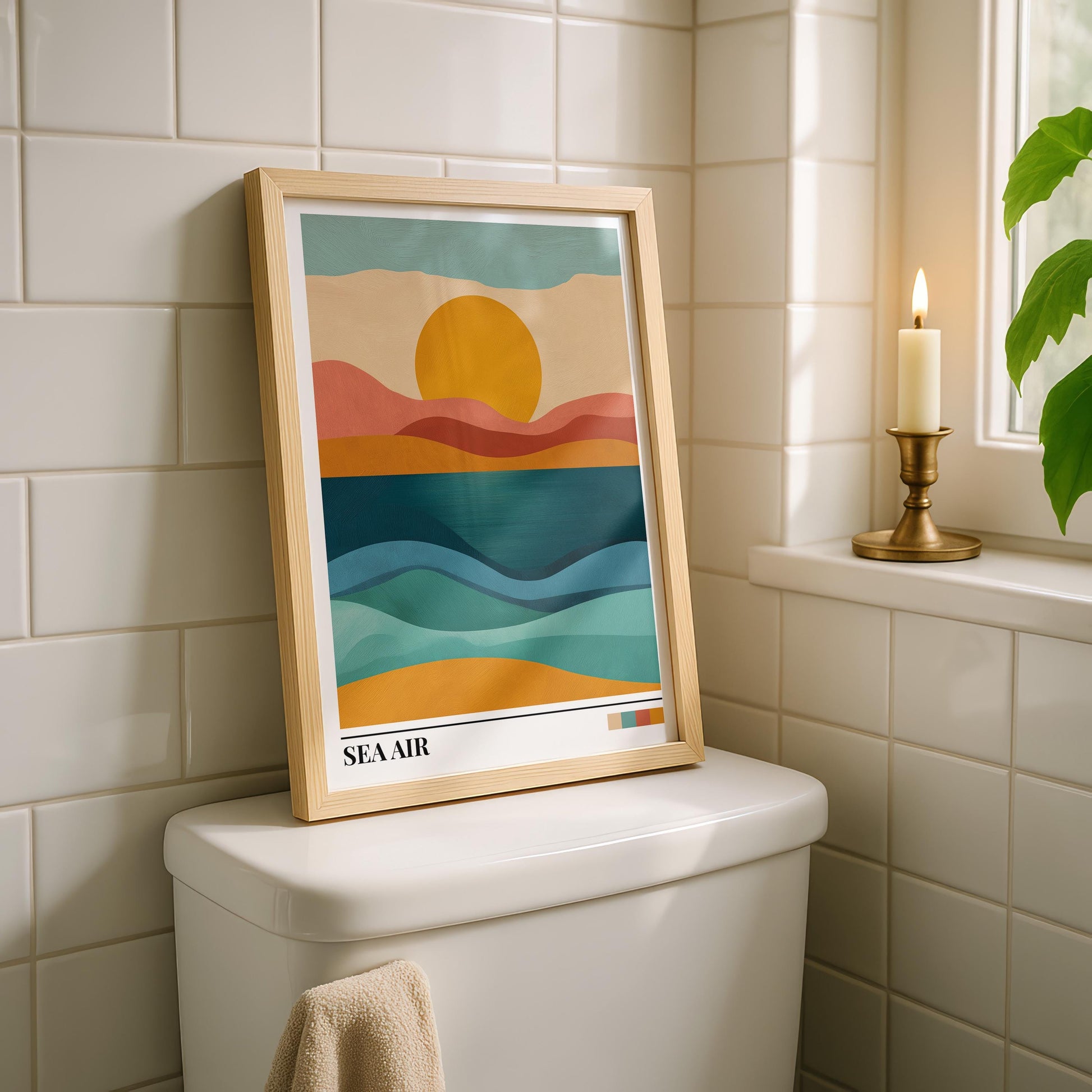 Bathroom Wall Art | Abstract Dopamine Decor