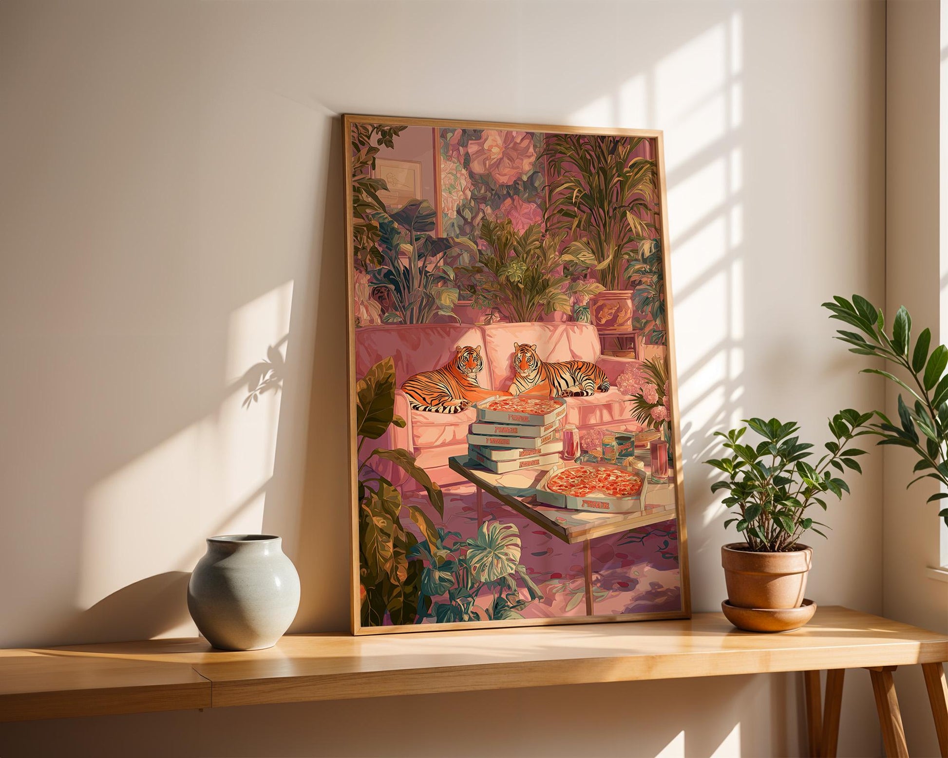 Maximalist Wall Decor | Retro Flower Abstract Floral Wall Art