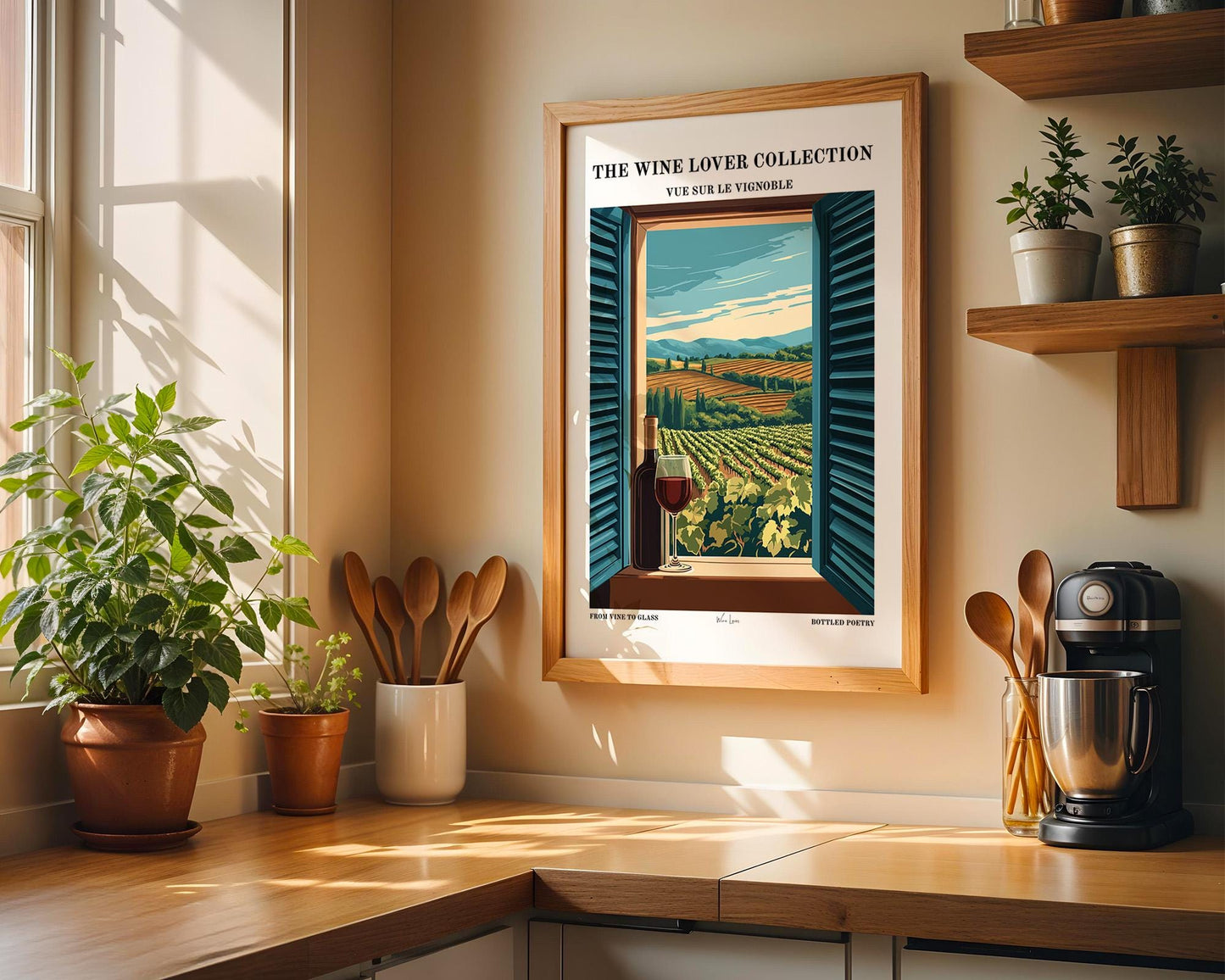 Kitchen Wall Art | Rustic Wine Art