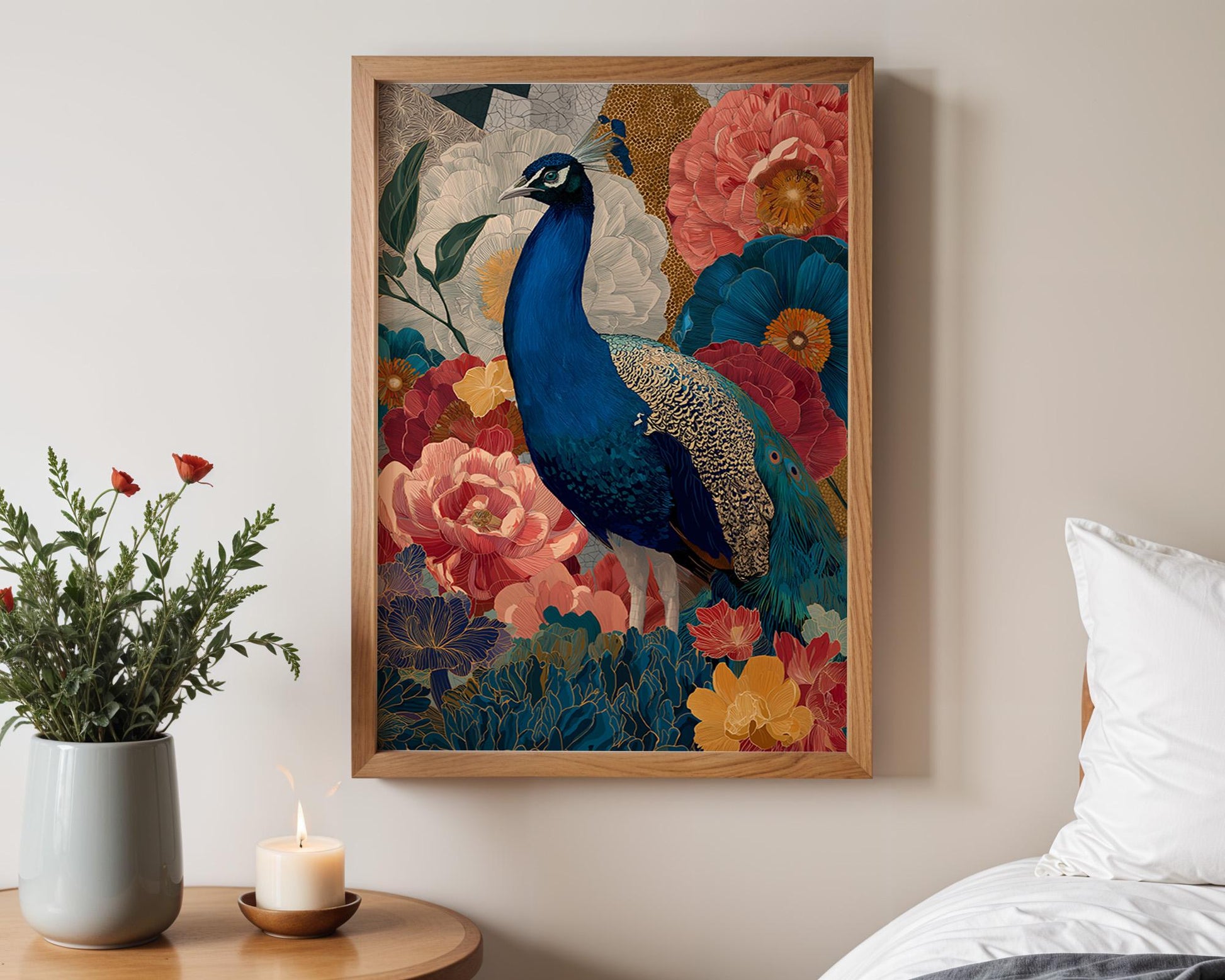 Dopamine Decor | Retro Wall Art - Abstract Floral Print | Vibrant Living Room Art | Gallery Quality