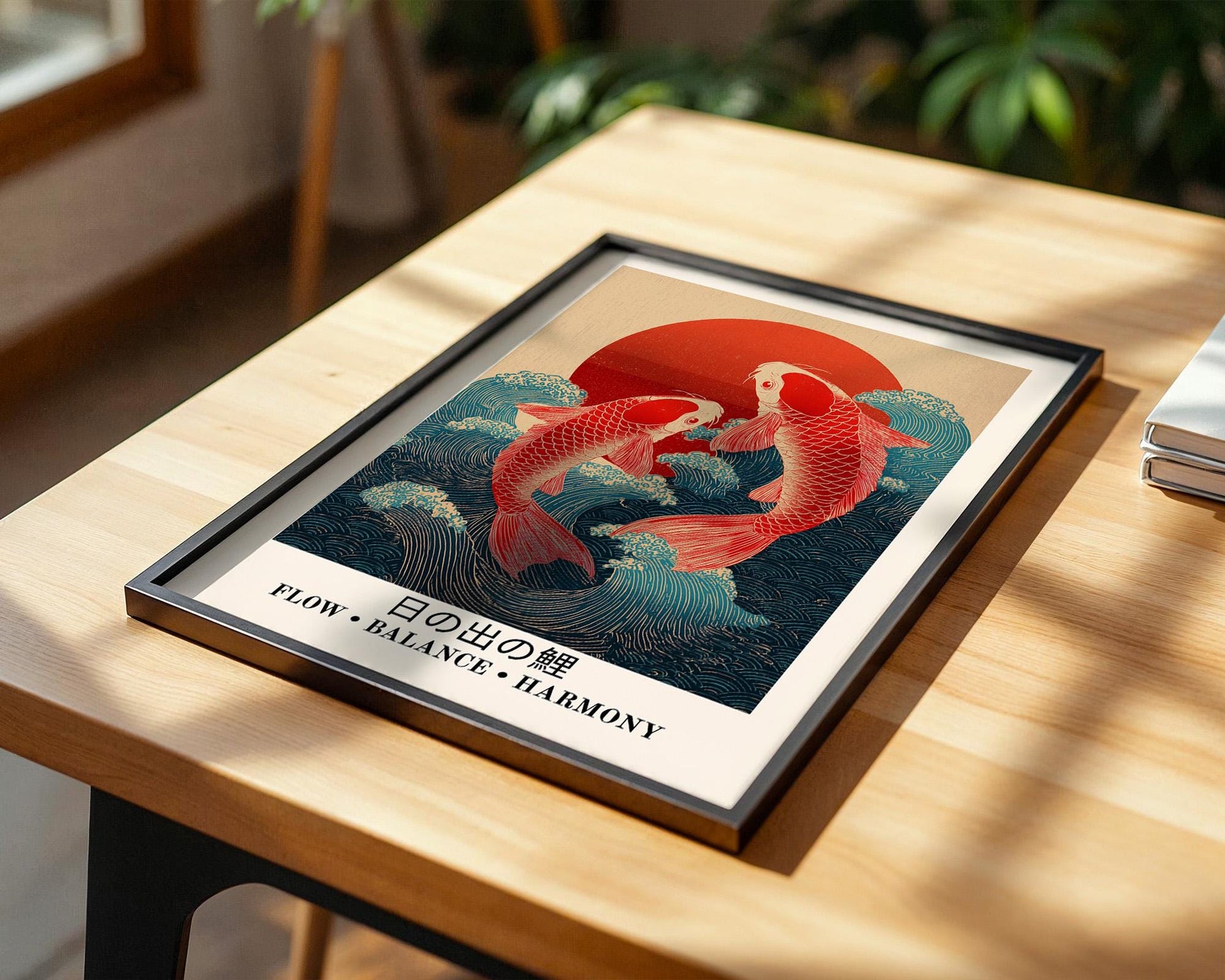 Japanese Wall Art | Retro Koi Fish Art Print