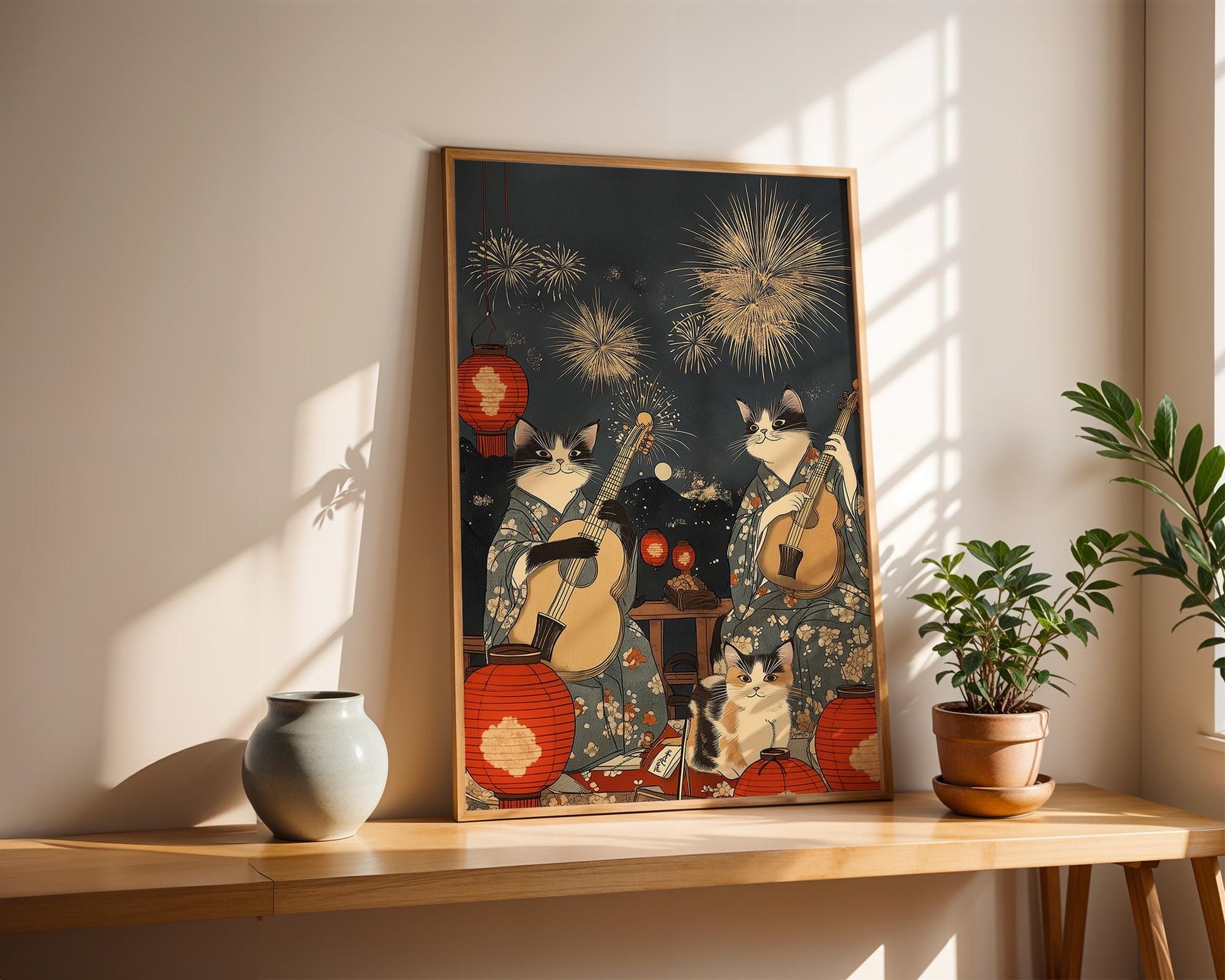 Japanese Wall Art | Japanese Cat Wall Art