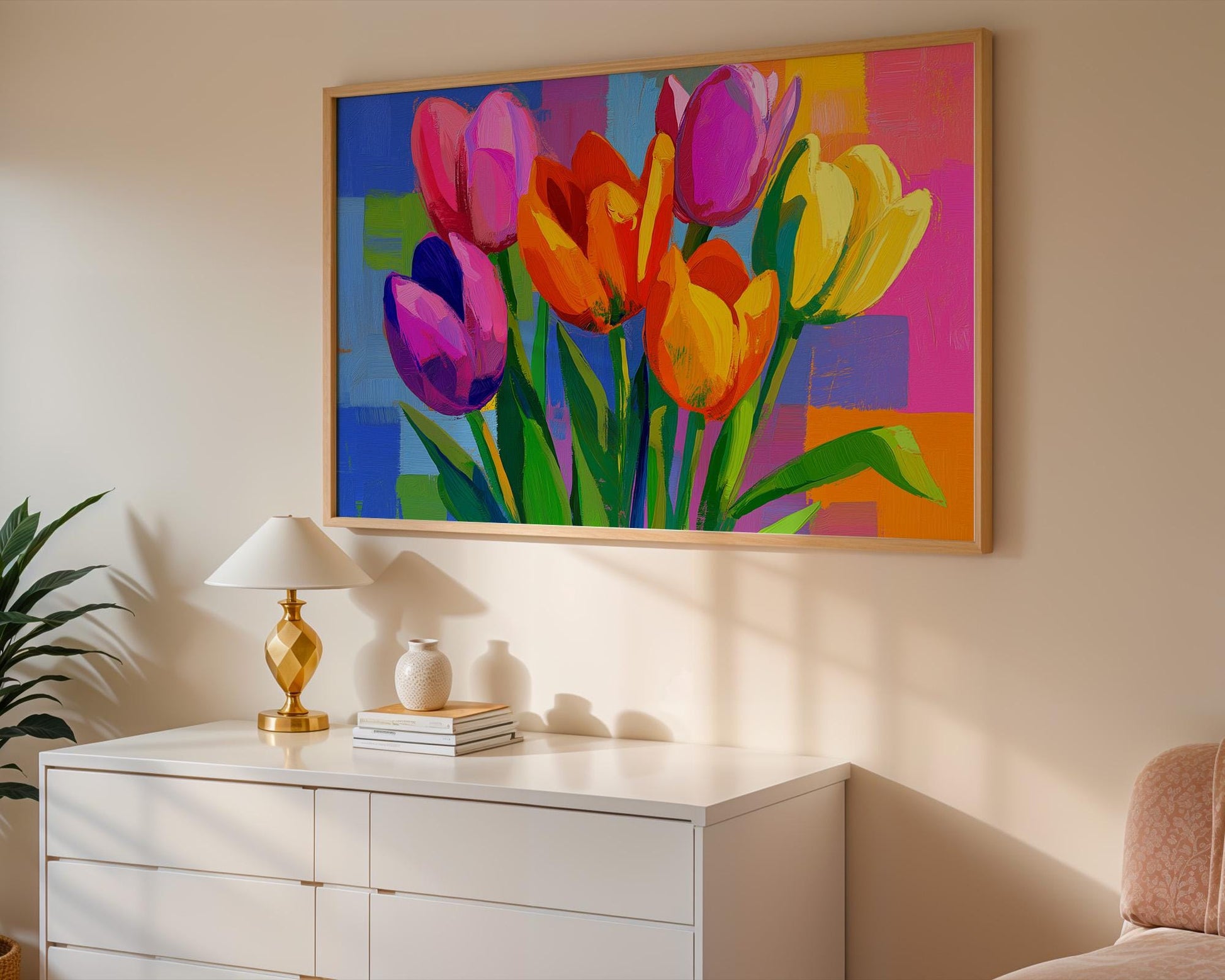 Maximalist Tulips Wall Art | Colorful Floral Botanical Print