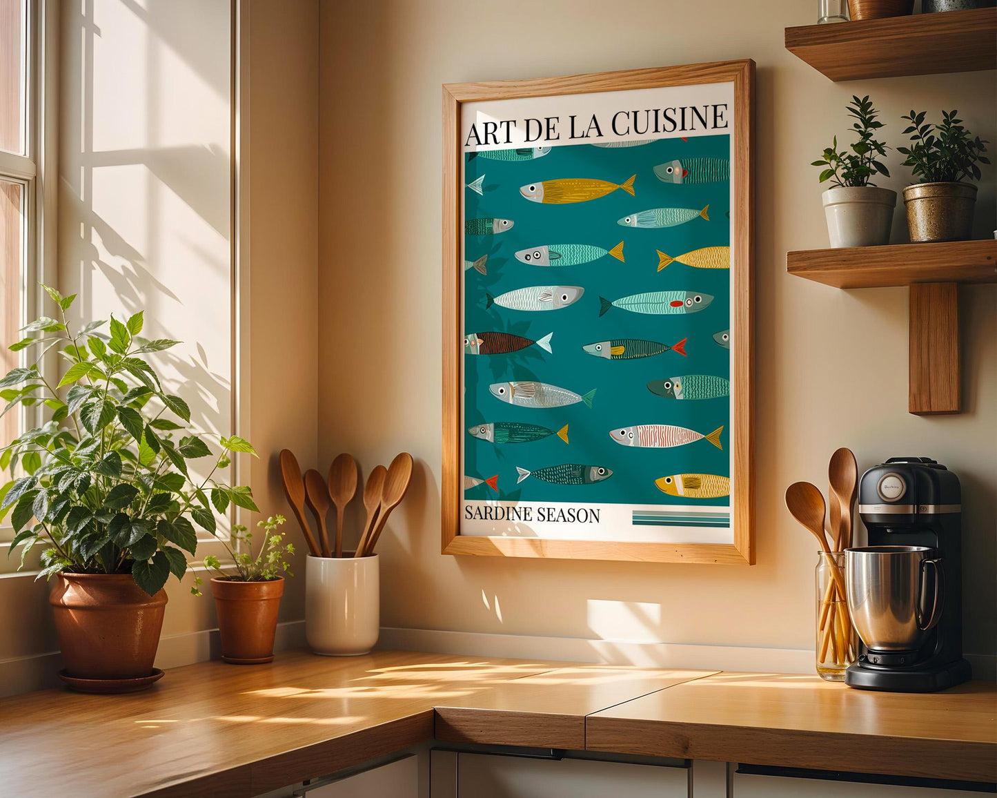 Kitchen Wall Art | Bold Sardine Fish Poster