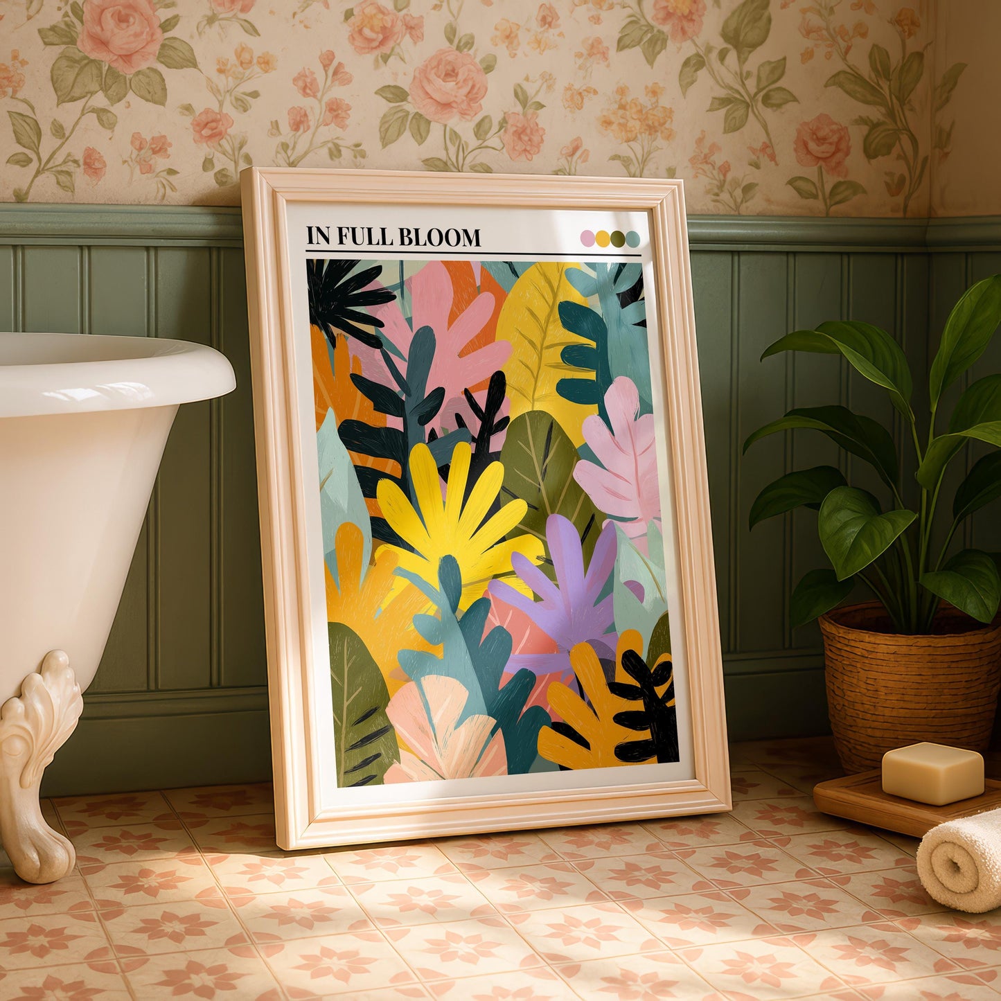 Bathroom Wall Art | Flower Bathroom Wall Art