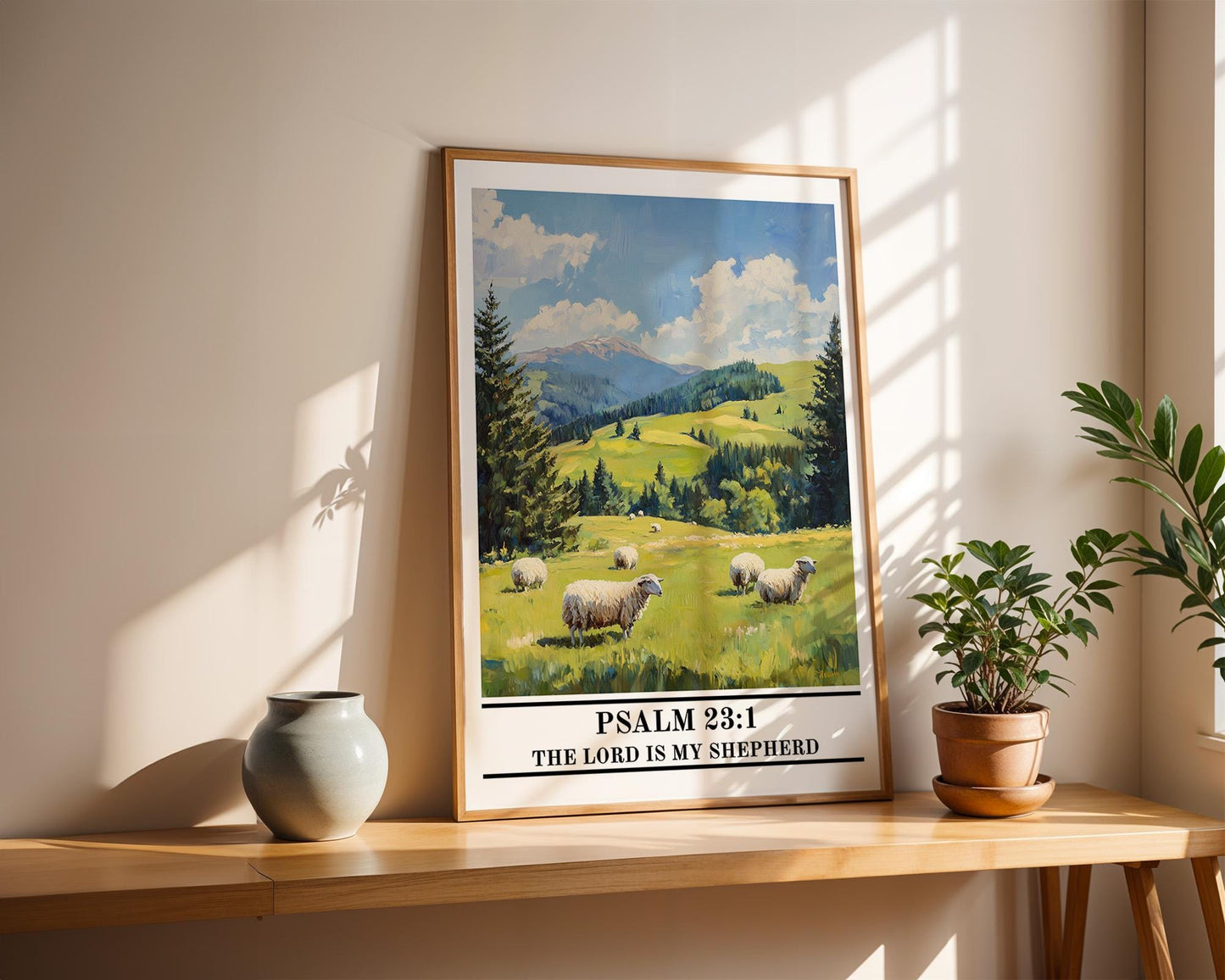 Christian Wall Art | Psalm 23:1 Bible Verse Poster