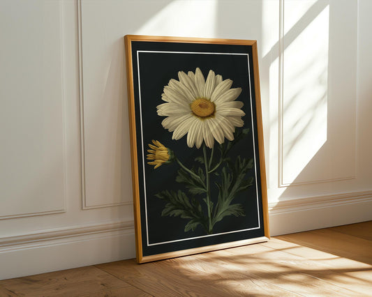 Flower Wall Decor | White Daisy Floral Poster