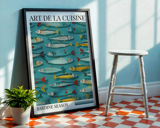 Kitchen Wall Art | Colorful Sardine Fish Print