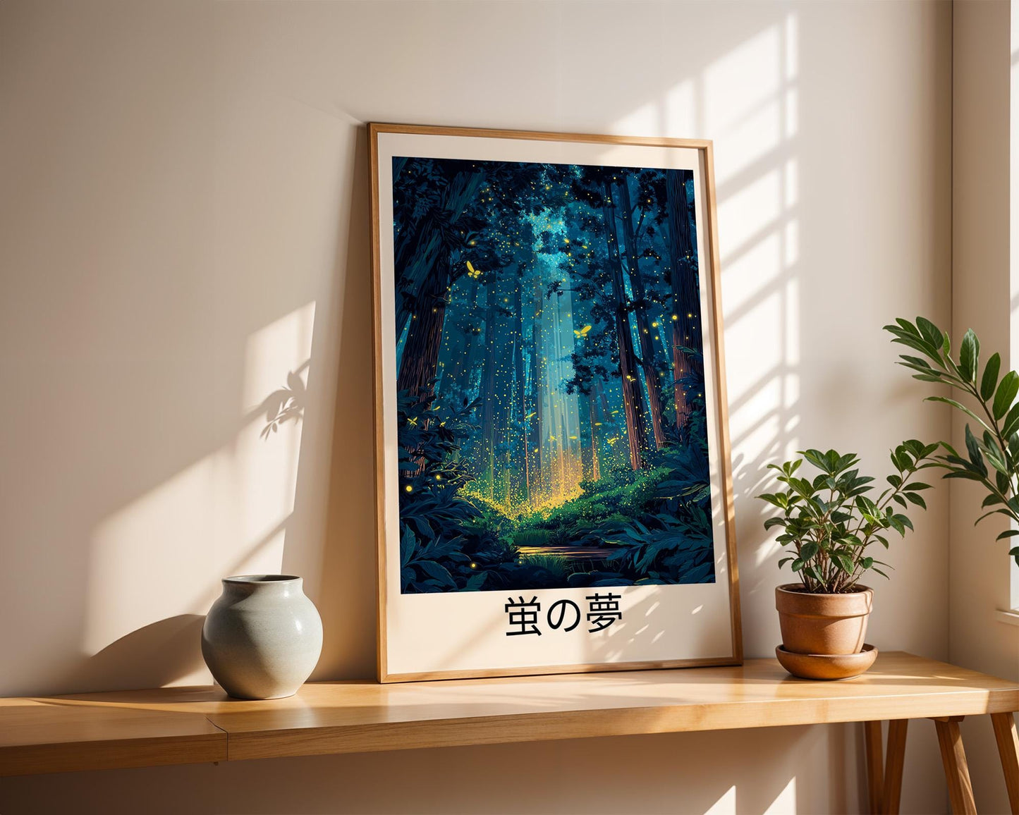 Japanese Wall Art | Japanese Forest Firefly Print