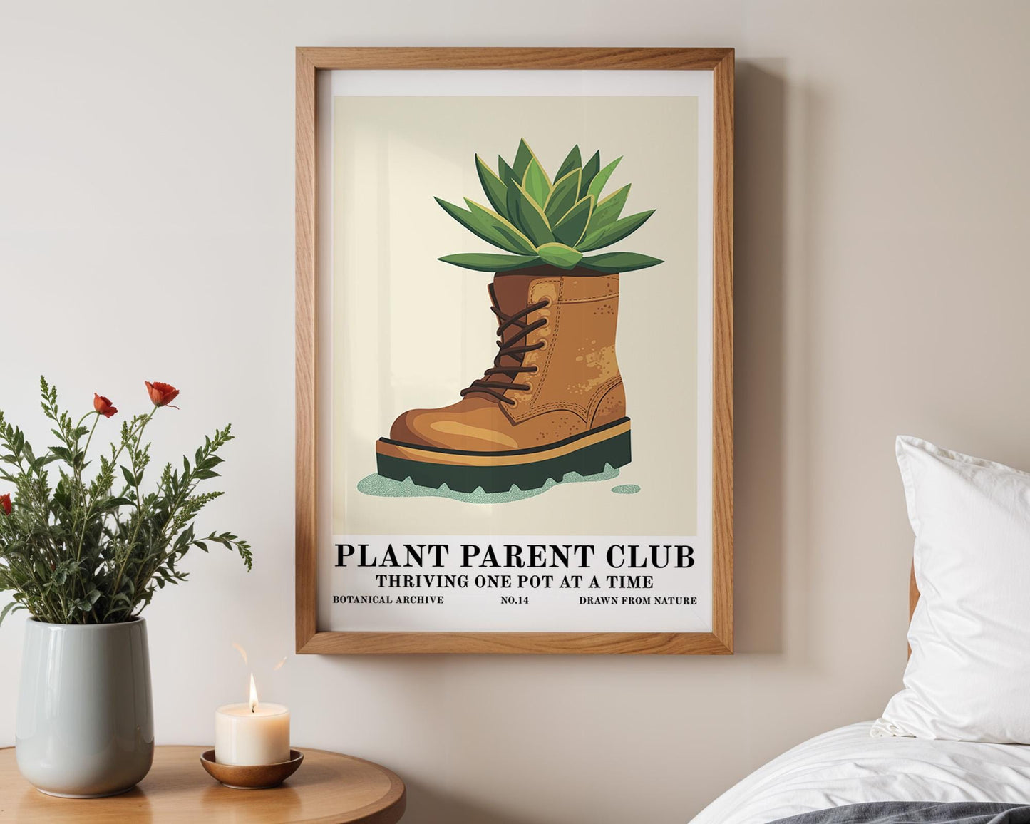 Flower Wall Decor | Retro Houseplant Poster