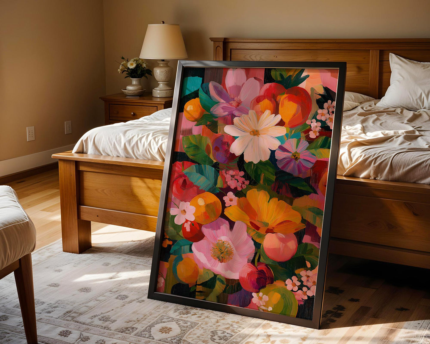 Maximalist Abstract Wall Art | Vibrant Floral Print