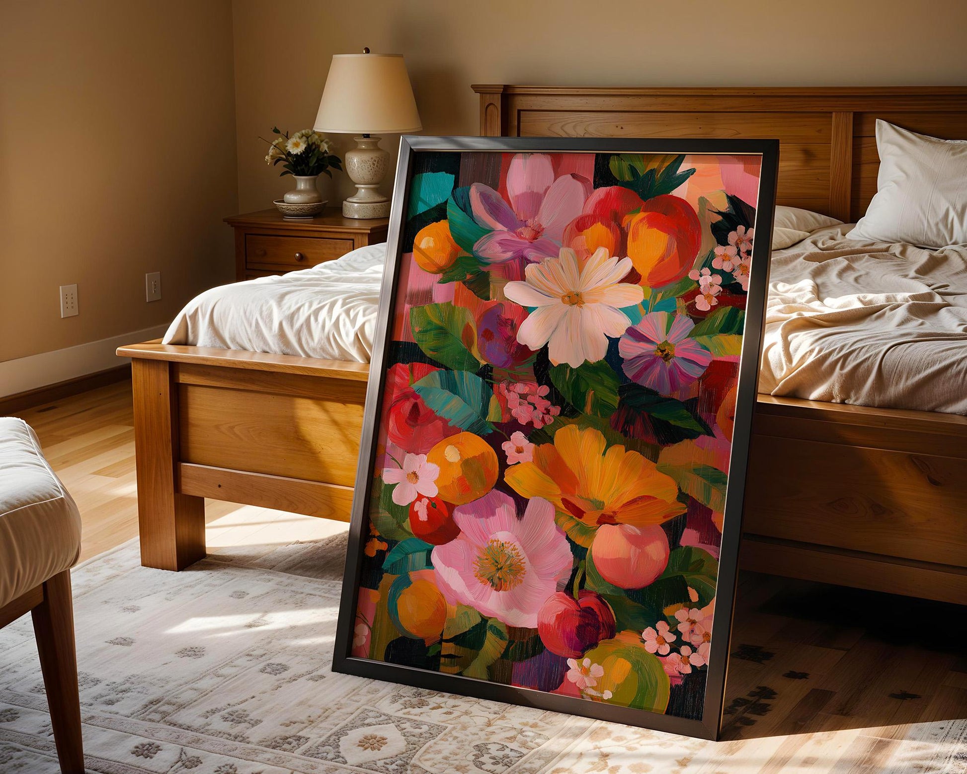Maximalist Abstract Wall Art | Vibrant Floral Print