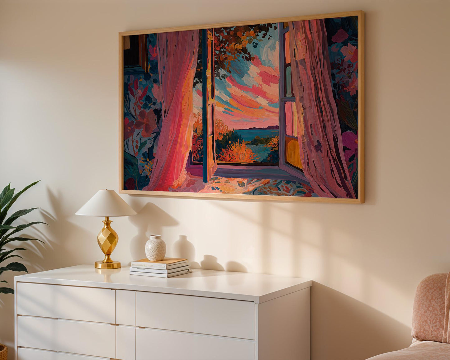 Dopamine Decor | Abstract Window View Floral Print
