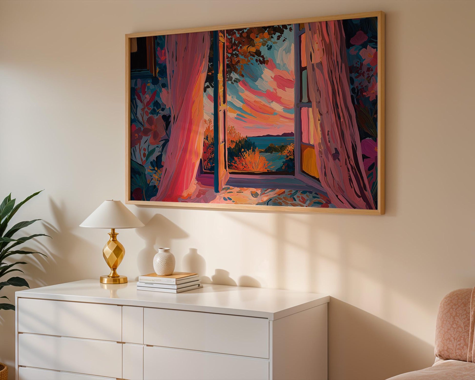 Dopamine Decor | Abstract Window View Floral Print
