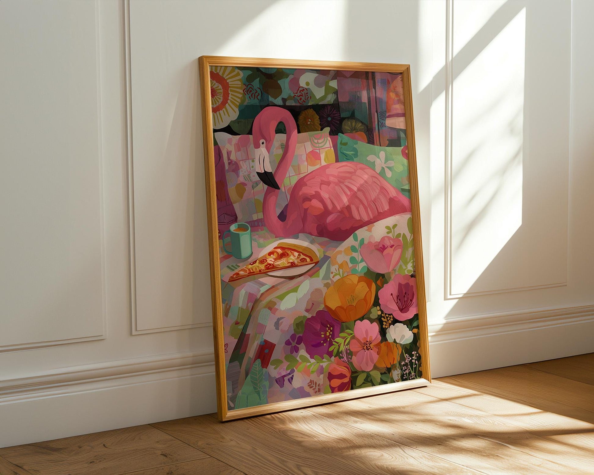 Dopamine Decor | Colorful Flamingo Print