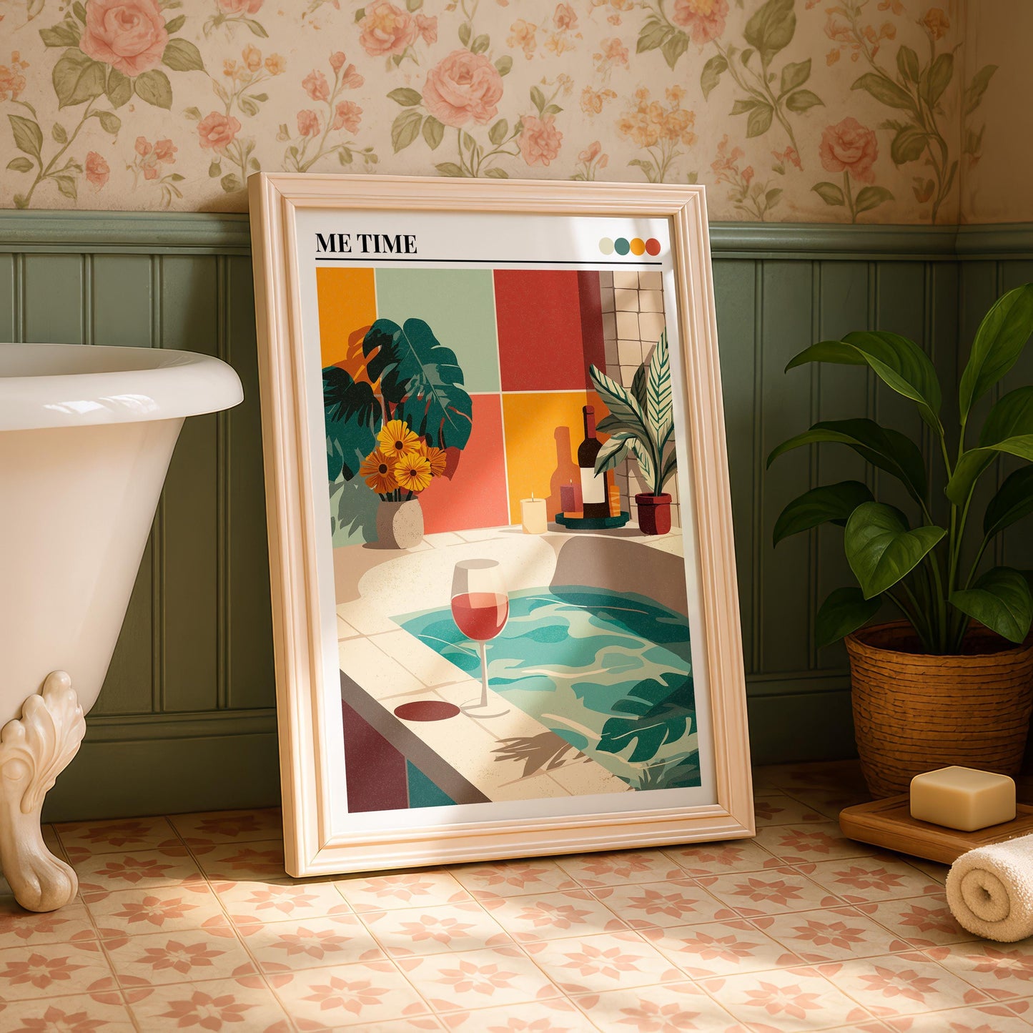 Bathroom Wall Art | Bold Wine Print