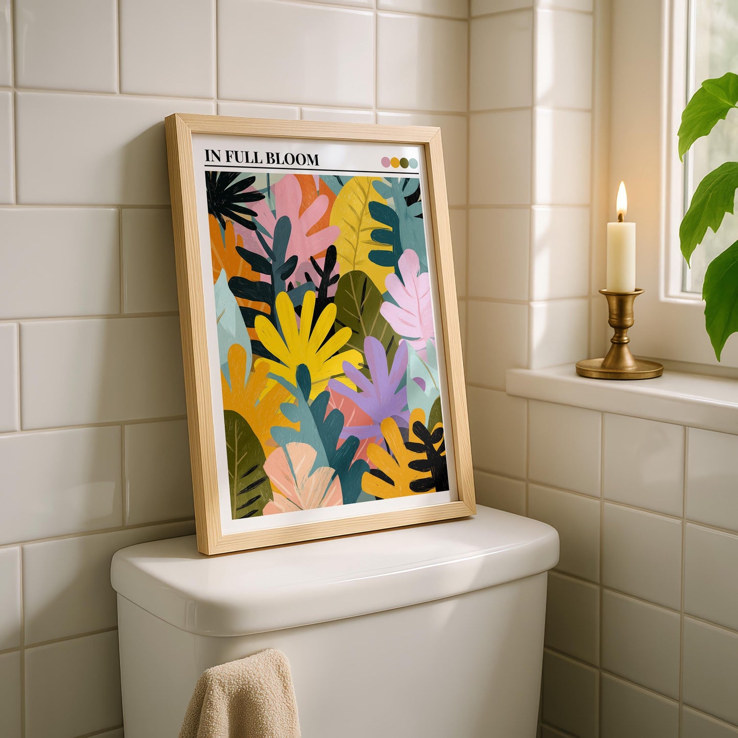 Bathroom Wall Art | Flower Bathroom Wall Art