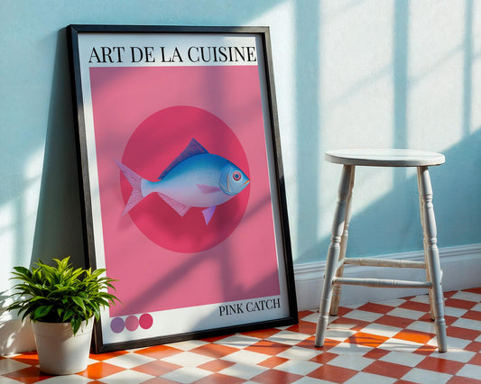 Kitchen Wall Art | Pink Fish Poster