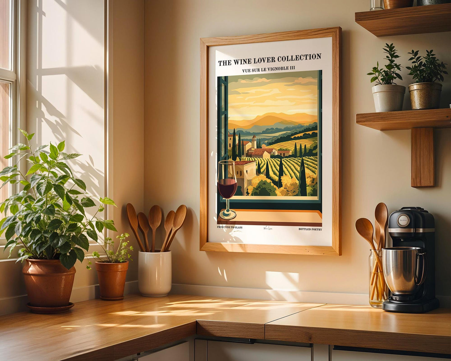 Kitchen Wall Art | Vineyard Window View