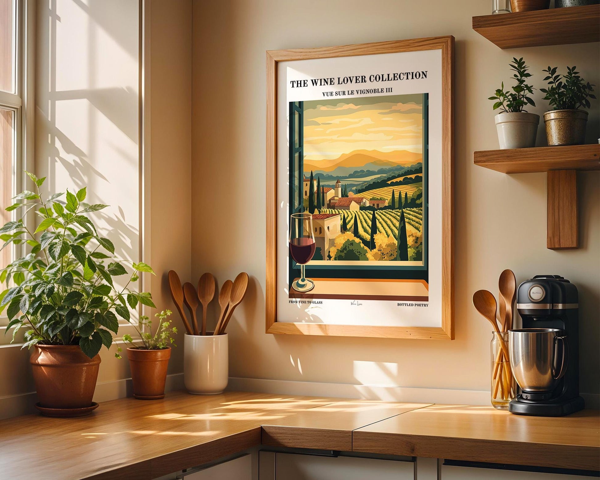 Kitchen Wall Art | Vineyard Window View