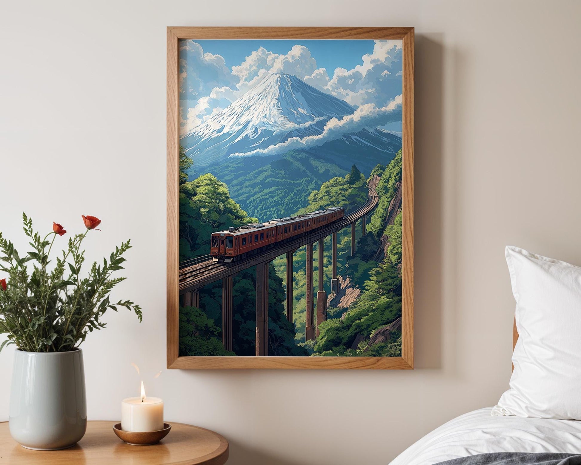 Japanese Wall Art | Mount Fuji Anime Poster