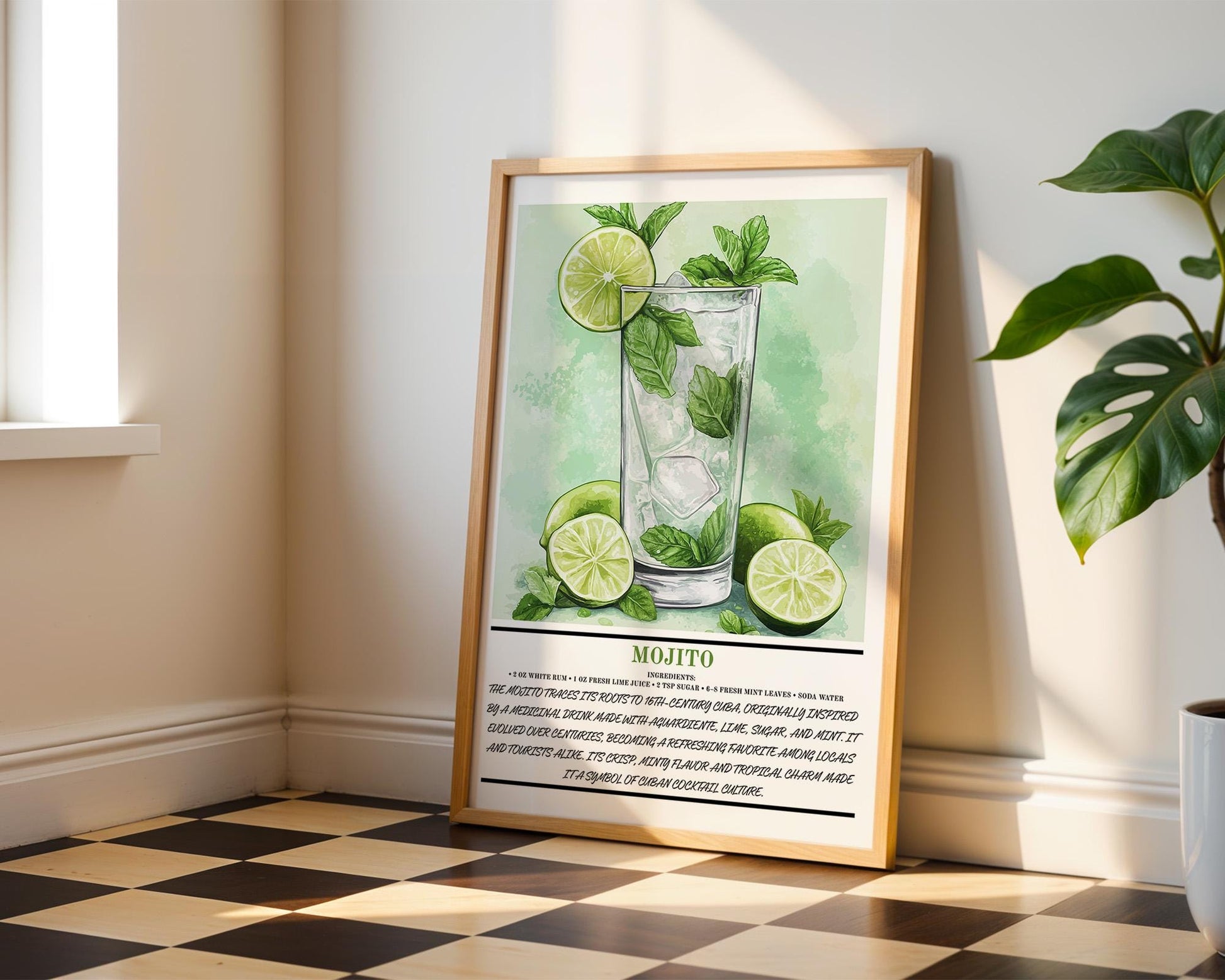 Kitchen Wall Art | Mojito Cocktail Art