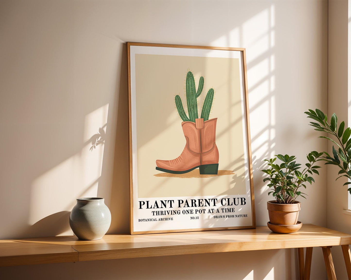 Flower Wall Decor | Cactus Cowboy Boot Wall Art
