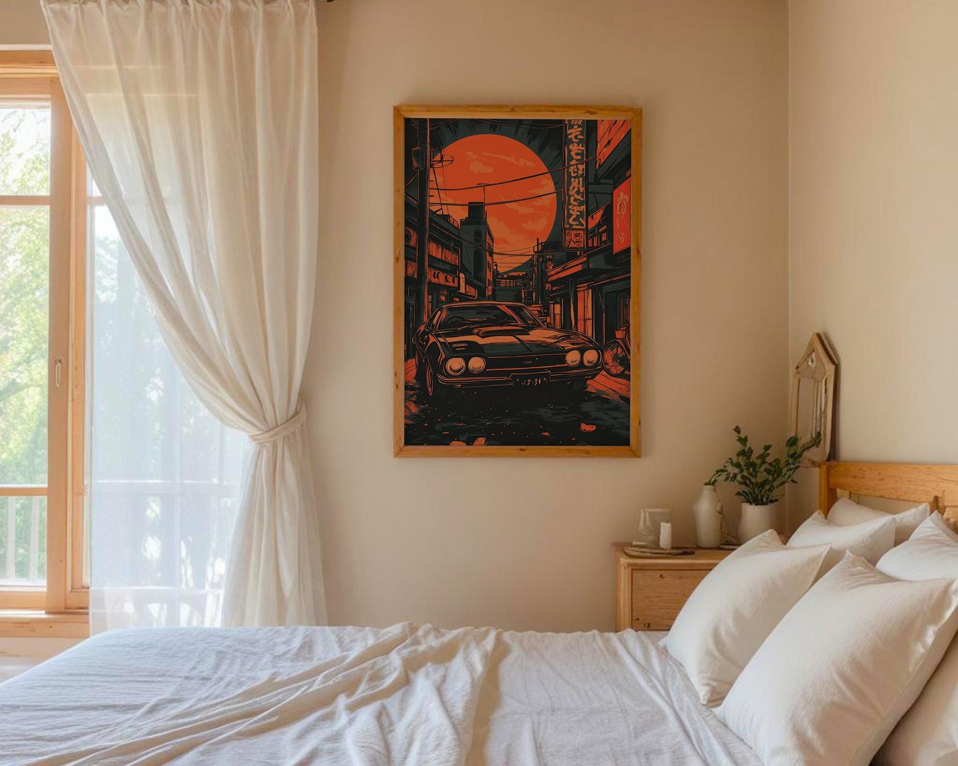 Japanese Wall Art | Cyberpunk Japanese Car Poster