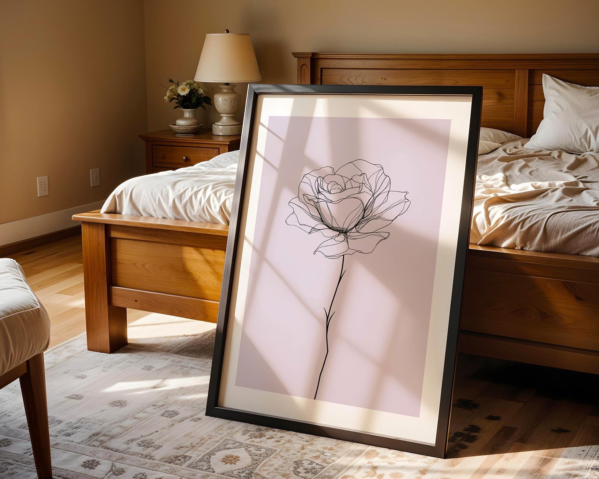 Flower Wall Decor | Abstract Rose Wall Art