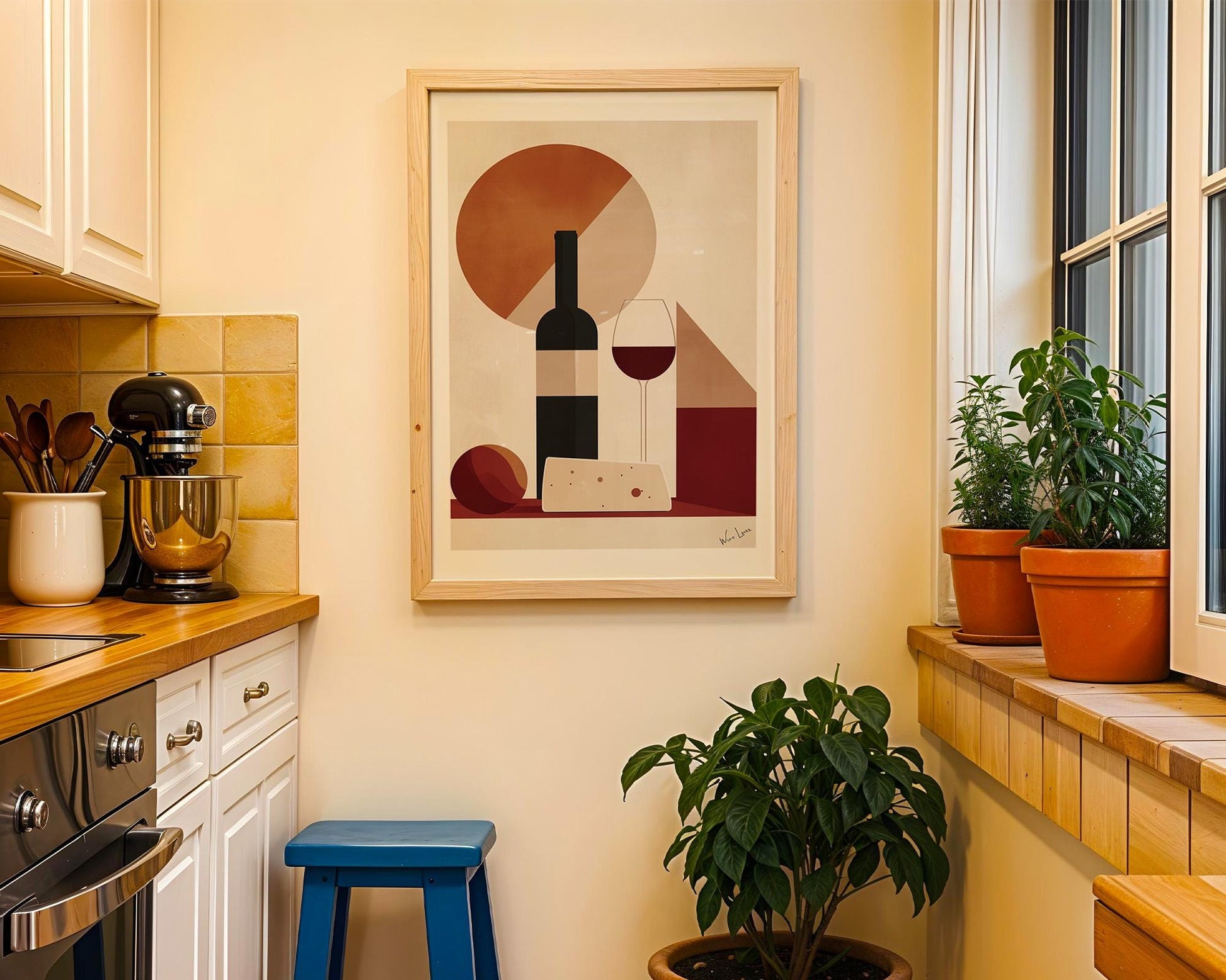 Kitchen Wall Art | Wine and Cheese Art