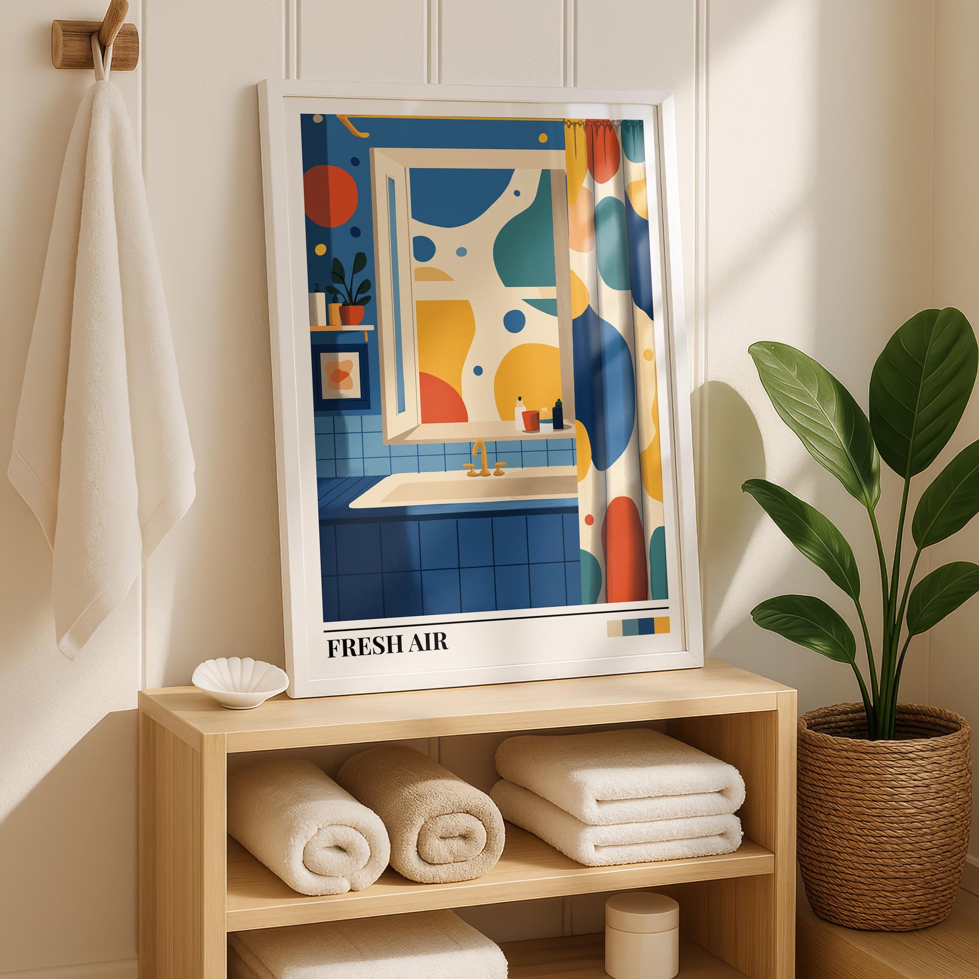 Bathroom Wall Art | Modern Abstract Bathroom Art