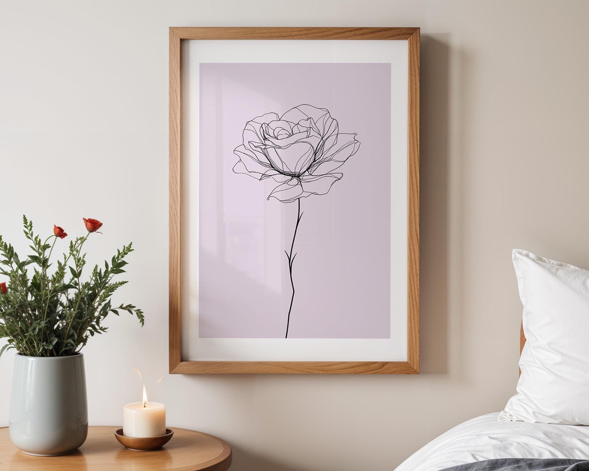 Flower Wall Decor | Abstract Rose Wall Art
