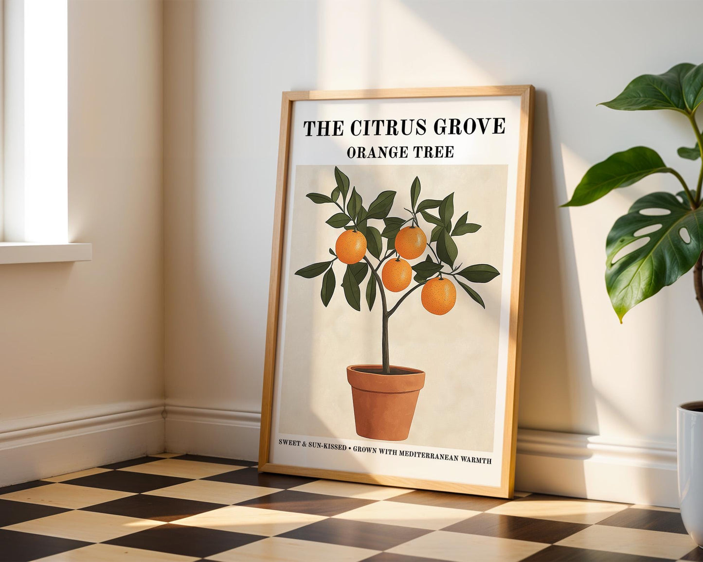 Kitchen Wall Art | Mediterranean Orange Fruit Poster