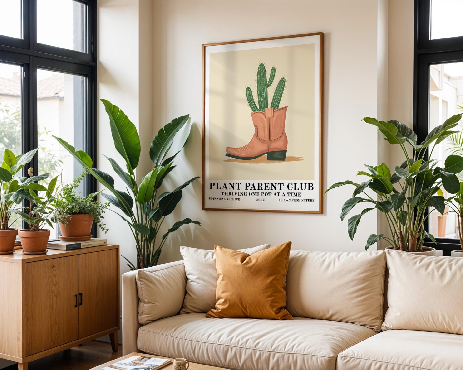 Flower Wall Decor | Cactus Cowboy Boot Wall Art